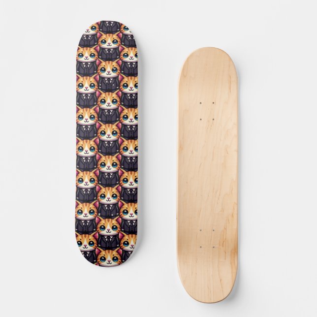 Skateboard Encantador Ejecutivo de Gato (Anverso)