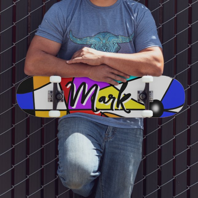 Skateboard Enfoque - Diseño abstracto en negrita y colorido (Exterior 3)