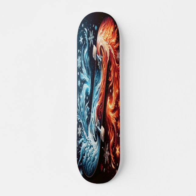 Skateboard "Enfrentamiento elemental" (Anverso )