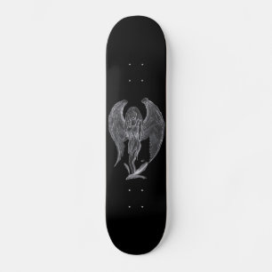 Skateboard Engel Bleistiftzeichnung Diseño en blanco y negro