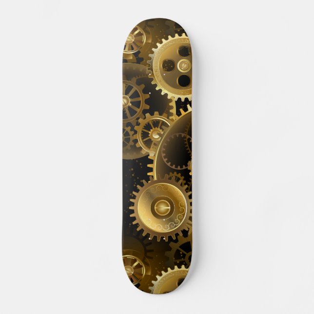 Skateboard Engranajes de latón Steampunk sin costuras (Anverso)