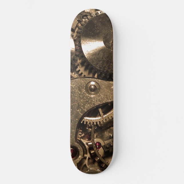 Skateboard Engranajes de reloj de metal Steampunk (Anverso)
