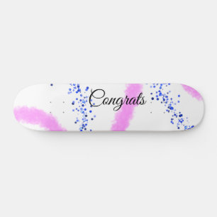 Skateboard Enhorabuena mínima simple añadir tu nombre de text