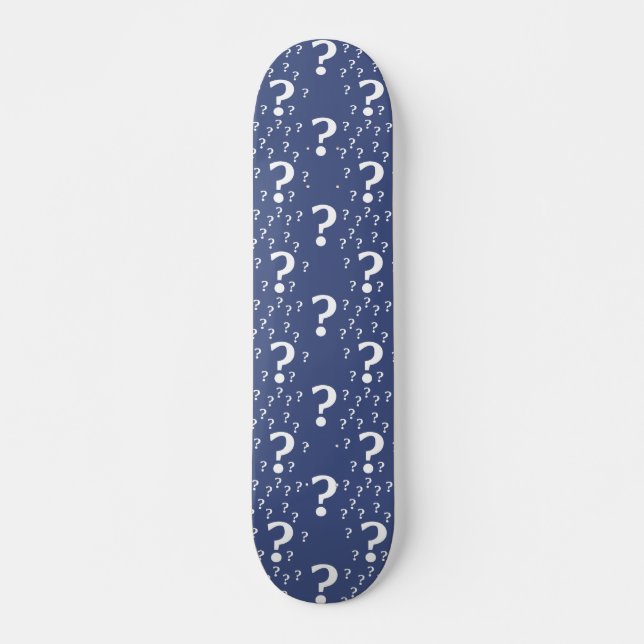 Skateboard enigma de enigma de interrogación misterioso azul (Anverso )
