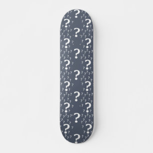 Skateboard enigma de enigma de interrogación misterioso azul-