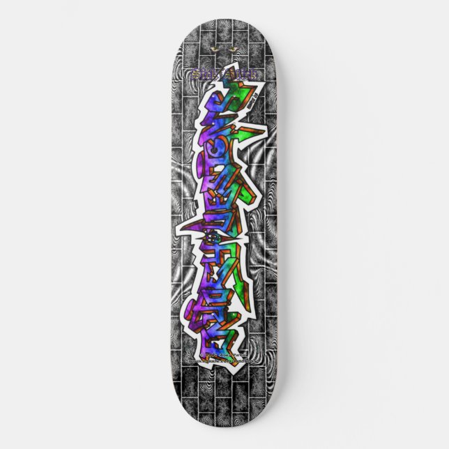 Skateboard Enjoey Diseña 03 ~ Graffiti de estilo salvaje Deck (Anverso)