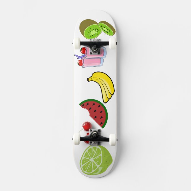 Skateboard Ensalada de Frutas Dulce Postre Destino Comida (Anverso)