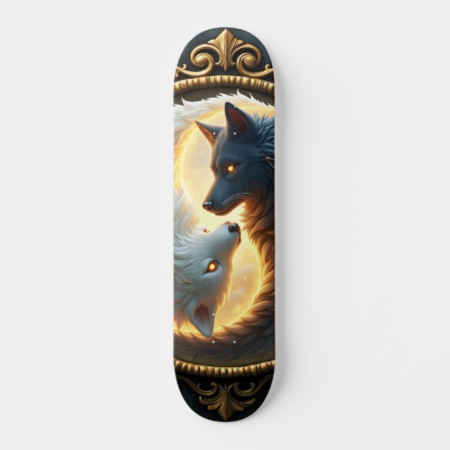 Skateboard Equilibrio Lunar – Donde las Sombras Abrazan la Lu (Anverso)