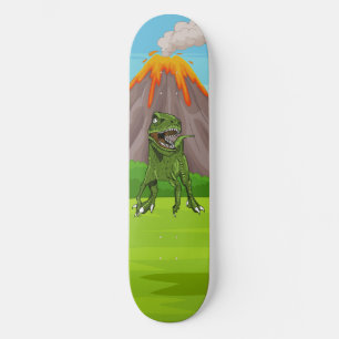 Skateboard Era Prehistórica Volcán Dinosaurio