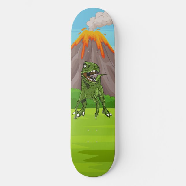 Skateboard Era Prehistórica Volcán Dinosaurio (Anverso)