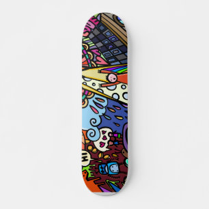 Skateboard Esbozo cómico colorido