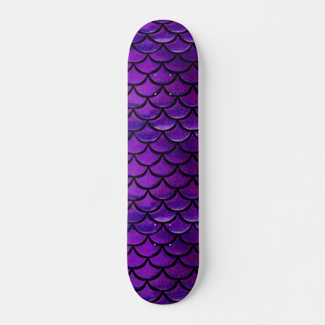 Skateboard Escalas de sirenas moradas y azules (Anverso )