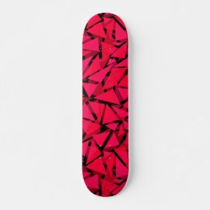 Skateboard escarlata patrón rojo brillante, geométrico, abstr