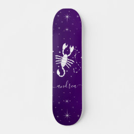 Skateboard Escorpio Rótulo Zodiaco Astrología Horóscopo Púrpu