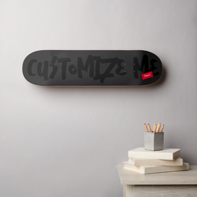 Skateboard Escritura a mano del marcador de tono negro (Arte de pared (horz))