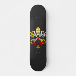 Skateboard Escudo de Armas del Vaticano Emblema de Arte Fino 