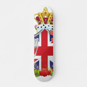 Skateboard Escudo del trono real de dibujos animados