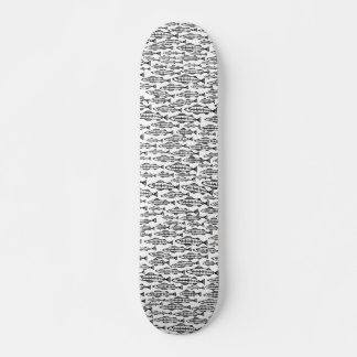 Skateboard Escuela de pescado - Negro sobre madera