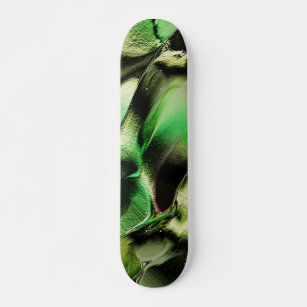 Skateboard Esculpido de metalizado opaco, em verde e tom de c