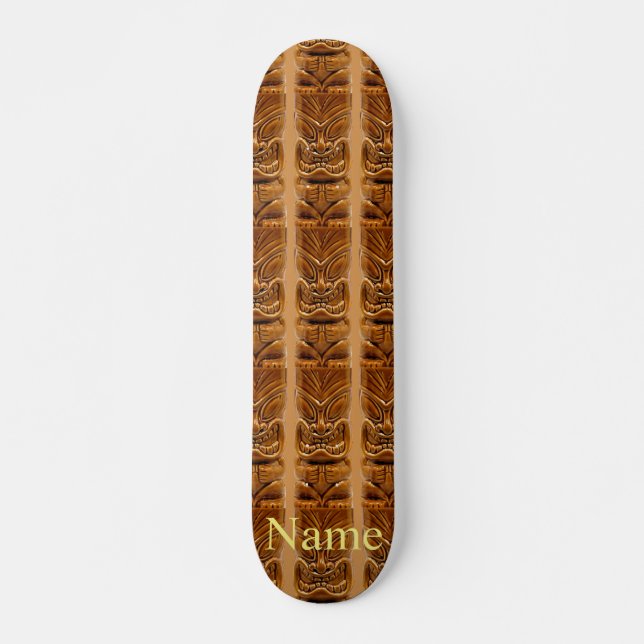 Skateboard Escultura Tiki de oro Thunder_Cove (Anverso )
