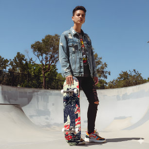 Skateboard espacial perdida: Arte retro de fantasí