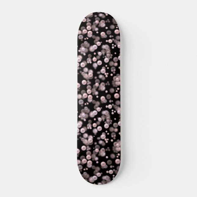 Skateboard Esparcimiento de perlas rosas y blancas en velv ne (Anverso )