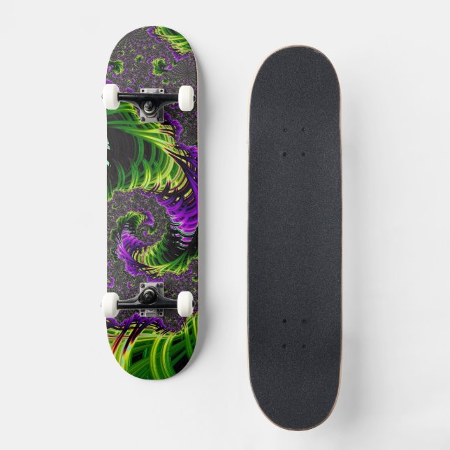 Skateboard Espiral cléctica Psicodélica Fractal Resumen Arte (Anverso)