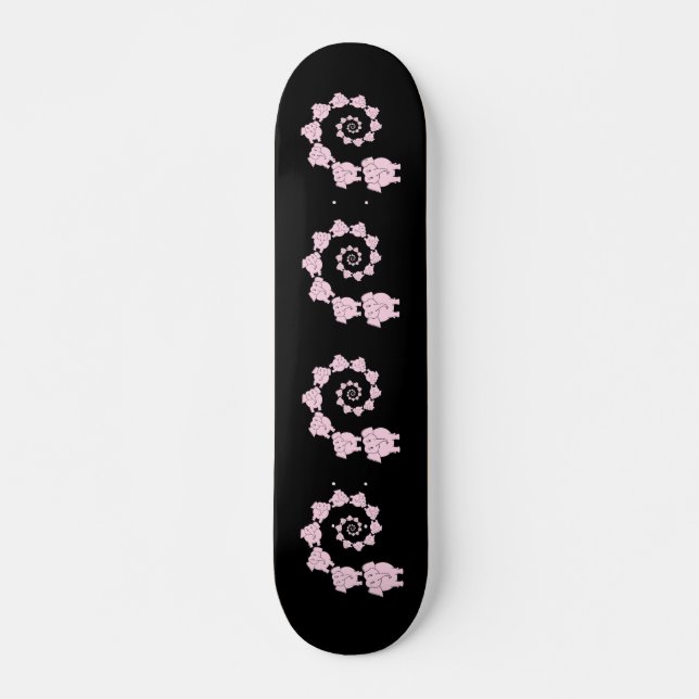 Skateboard Espiral de elefantes rosados (Anverso )