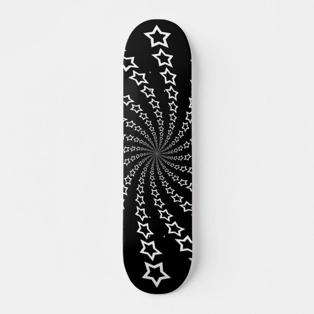 Skateboard Espiral de estrellas: Estrellas blancas: Skateboar (Anverso )