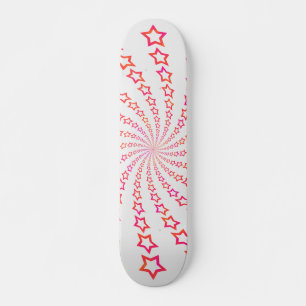 Skateboard Espiral de estrellas: Estrellas rosadas y Naranjas