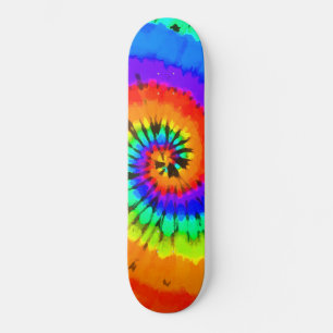 Skateboard Espiral de teñido de colores neón rastafariano