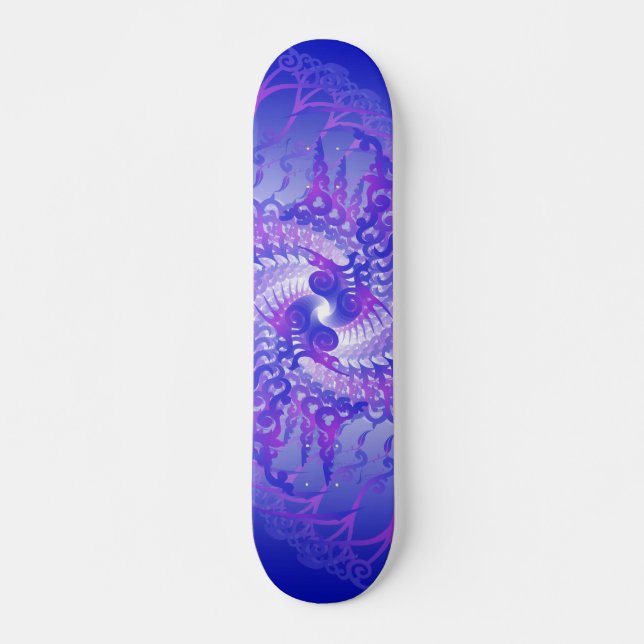 Skateboard Espirales morado y azul: Placa de patinaje (Anverso )