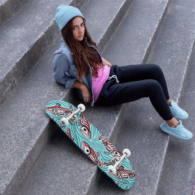 Skateboard Espíritu de arte Salmon Haida Pacífico Nativo del  (Subido por el creador)