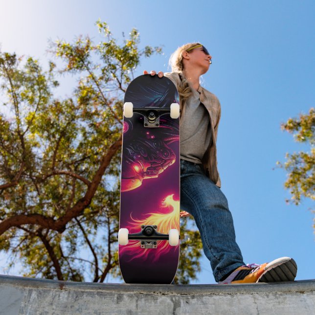 Skateboard Espíritu de Fuego Fénix Robot Ciberfuturista (Exterior 1)