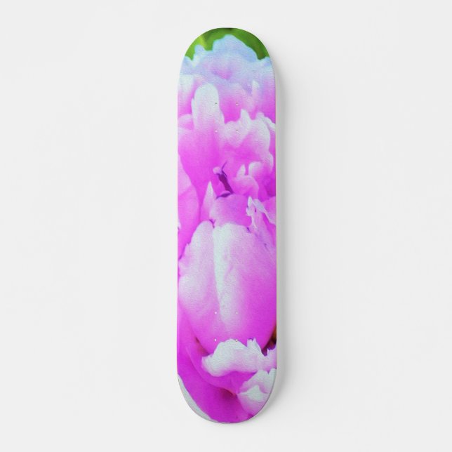 Skateboard Espléndido detalle de flor de peones rosados doble (Anverso )