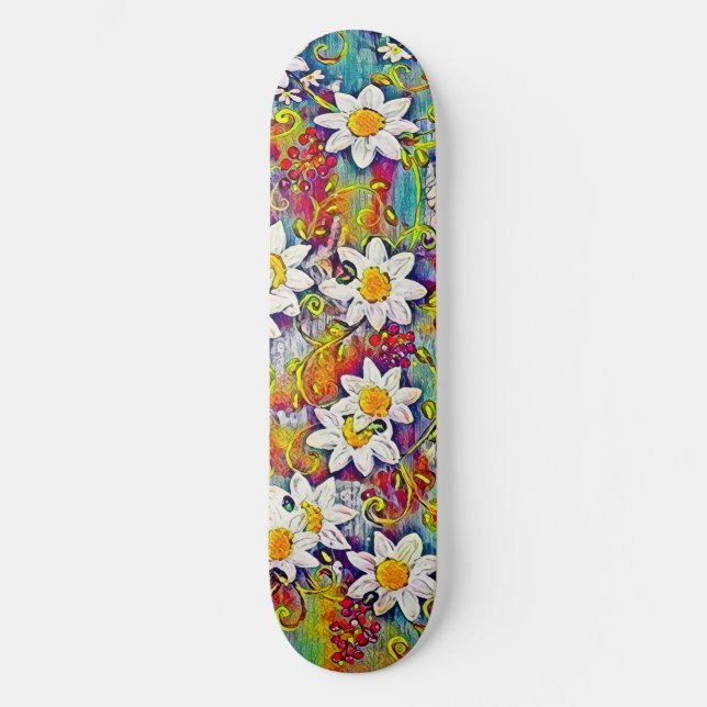 Skateboard Esquateador Rainbow Daisy (Anverso)
