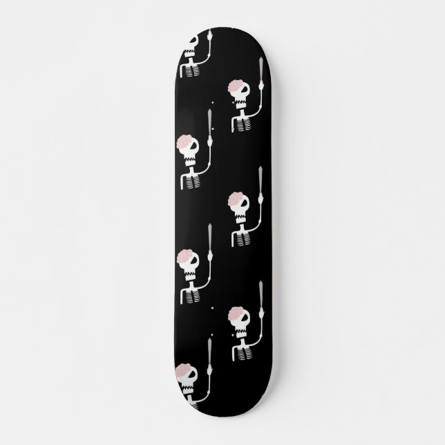 Skateboard Esqueleto de Halloween con espada (Anverso )