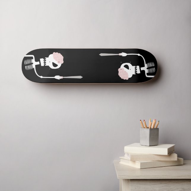 Skateboard Esqueleto de Halloween con espada (Arte de pared (horz))