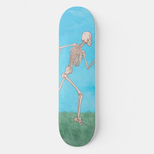 Skateboard Esqueleto Divertido Corriendo (Anverso)