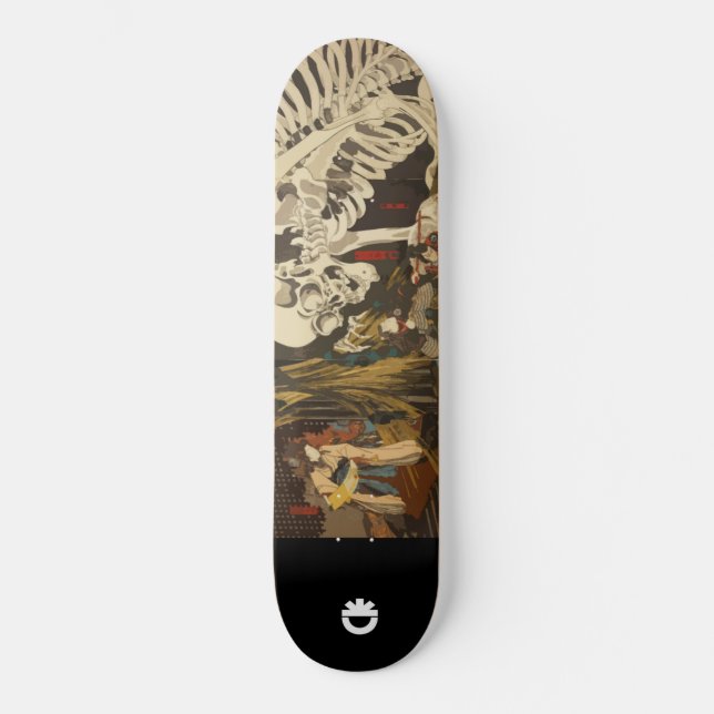 Skateboard esqueleto gigante (Anverso)