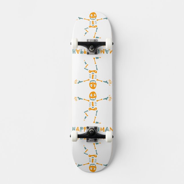 Skateboard Esqueleto humano feliz (Anverso)