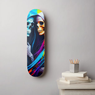 Skateboard Esqueletos envueltos en un arcoiris