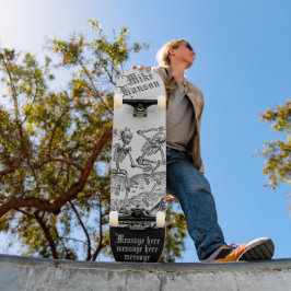 Skateboard Esqueletos medievales personalizados sobre la muer