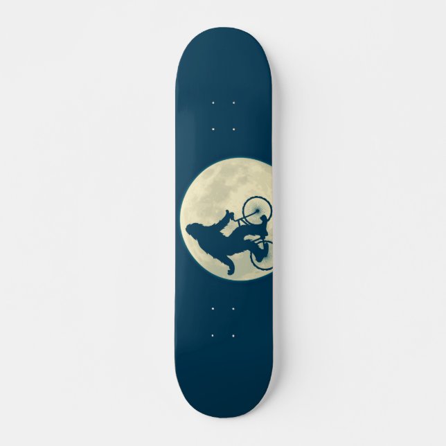 SKATEBOARD ESQUEMA AZUL DE MOON EN UNA BICICLETA (Anverso )