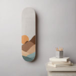 Skateboard Esquina panorámica del desierto<br><div class="desc">Un sol desértico y un paisaje de montaña,  estilo boho. Terracota,  bisca y verde.</div>