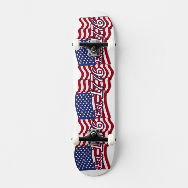 Skateboard Est. Bandera de Estados Unidos 1776 (Anverso)