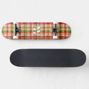 Skateboard Estampa de Cuadros Tartán Vintage Personalizada