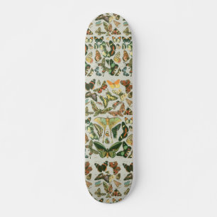 Skateboard Estampa de patrón de mariposa y polilla vintage