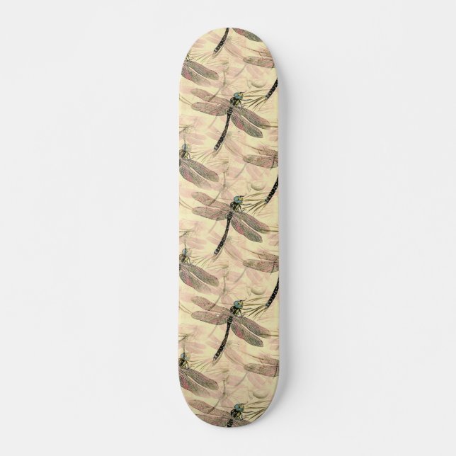Skateboard Estampa vintage de libélula (Anverso )