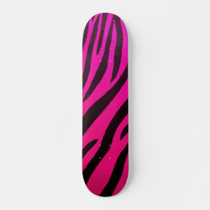 Skateboard Estampado de cebra negra sobre diseño atrevido de